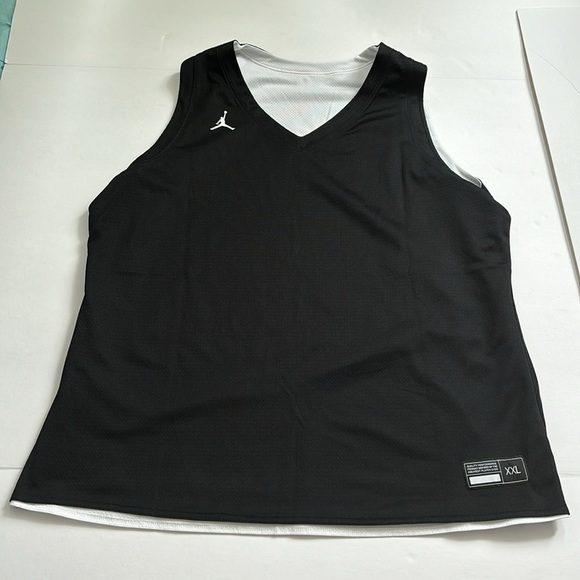 NiKe Jordan Women Reversible V Neck Sleeveless Jersey B&W XX-Large AT0536-106 - Picture 1 of 5